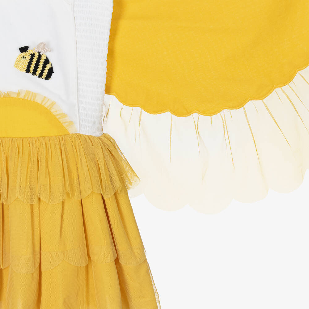 Stella McCartney Kids-Teen Girls White Cotton Bee Dress | Childrensalon Outlet