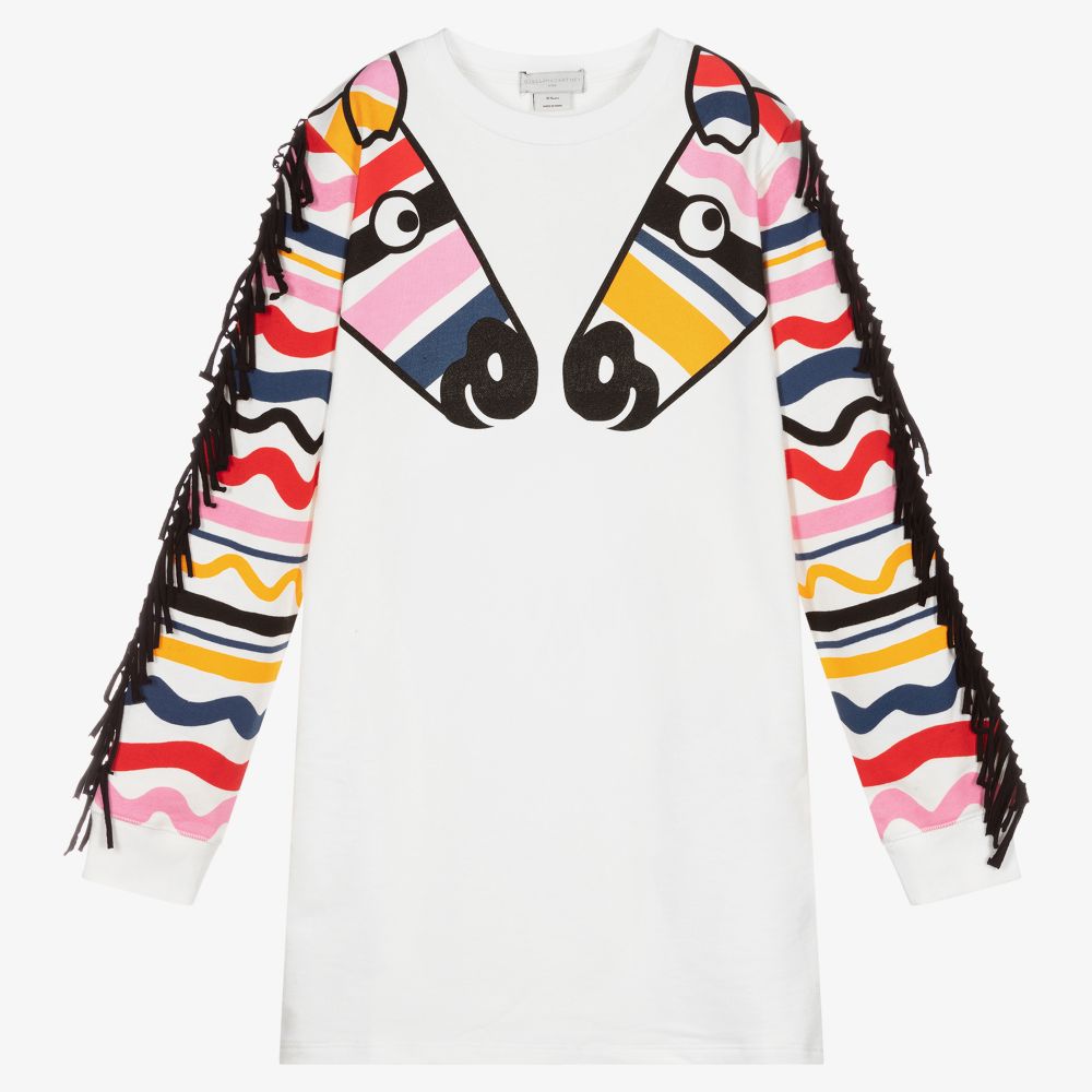 Stella McCartney Kids-Teen Girls White Cotton Dress  | Childrensalon Outlet