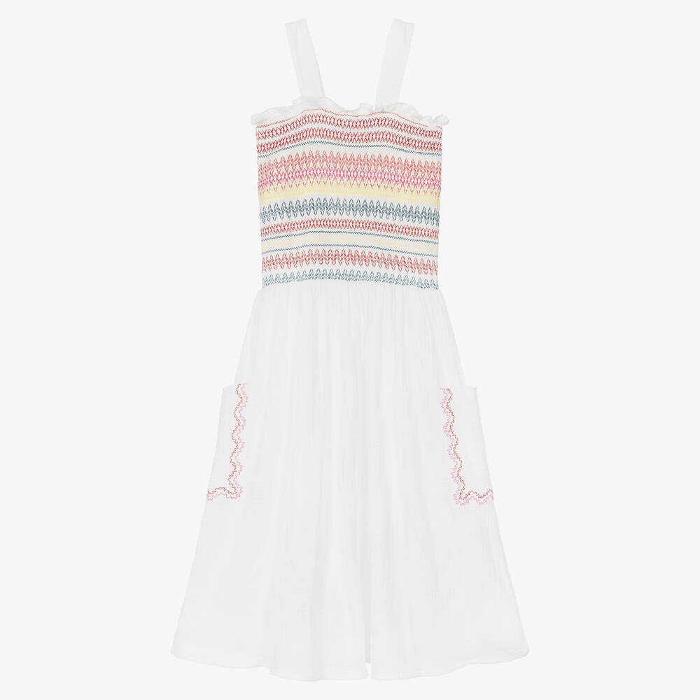 Stella McCartney Kids-Teen Girls White Cotton Dress | Childrensalon Outlet