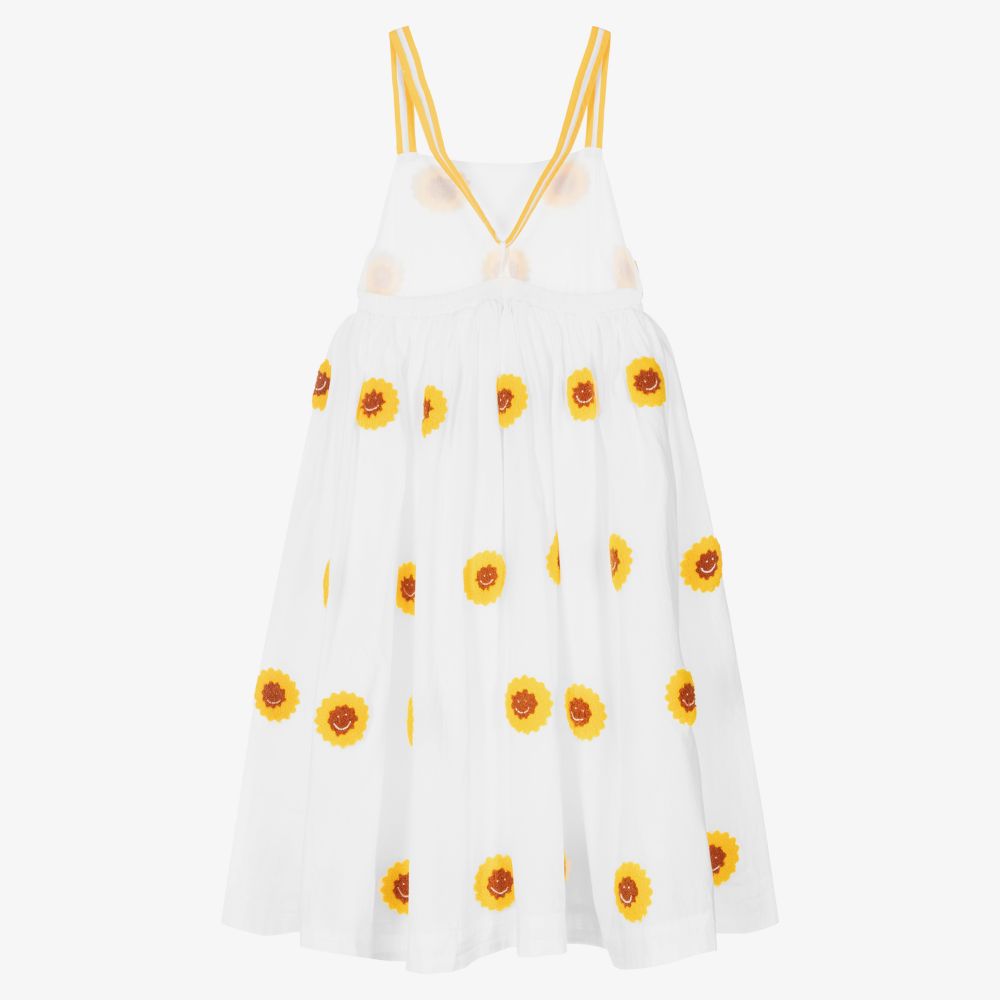 Stella McCartney Kids-Белое хлопковое платье для девочек-подростков | Childrensalon Outlet