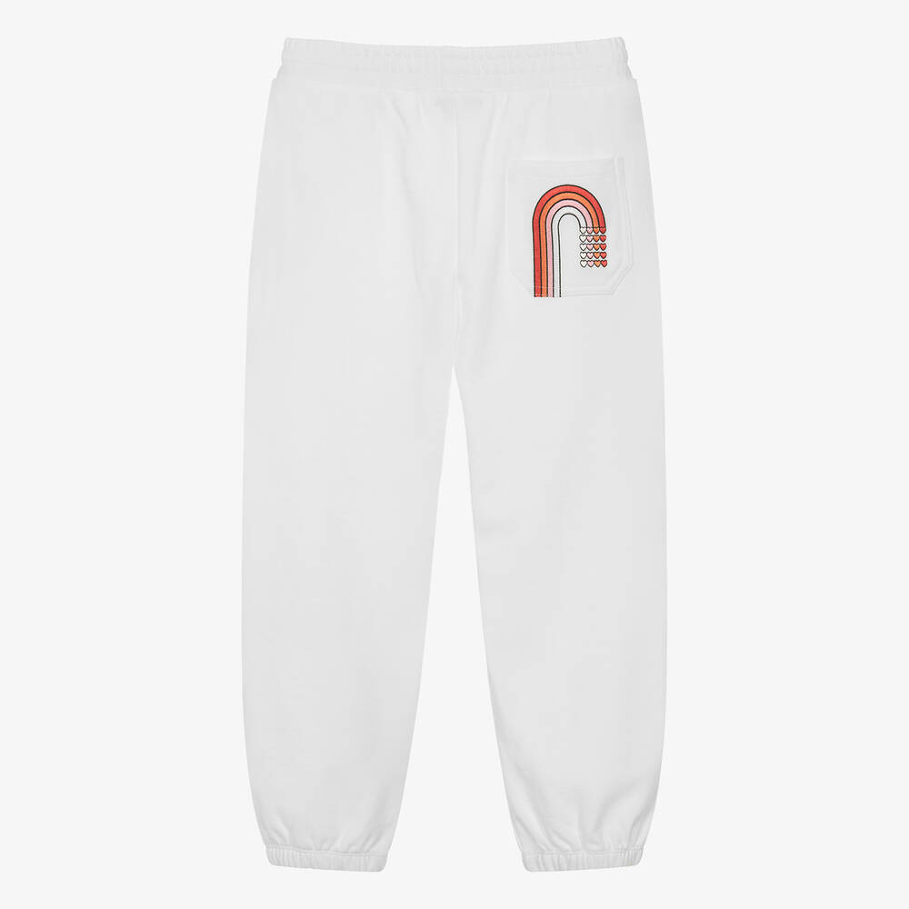 Stella McCartney Kids-Teen Girls White Cotton Hearts Joggers | Childrensalon Outlet