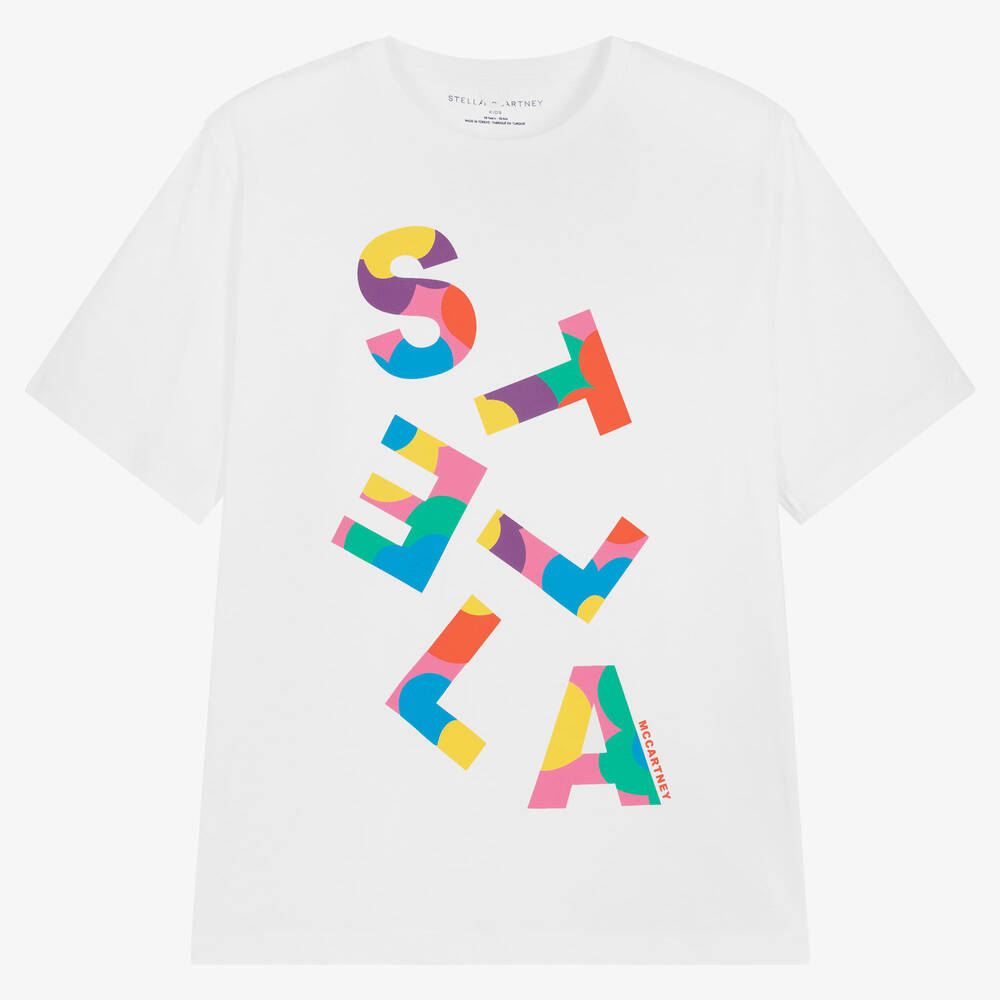 Stella McCartney Kids - T-shirt blanc en coton ado fille | Childrensalon