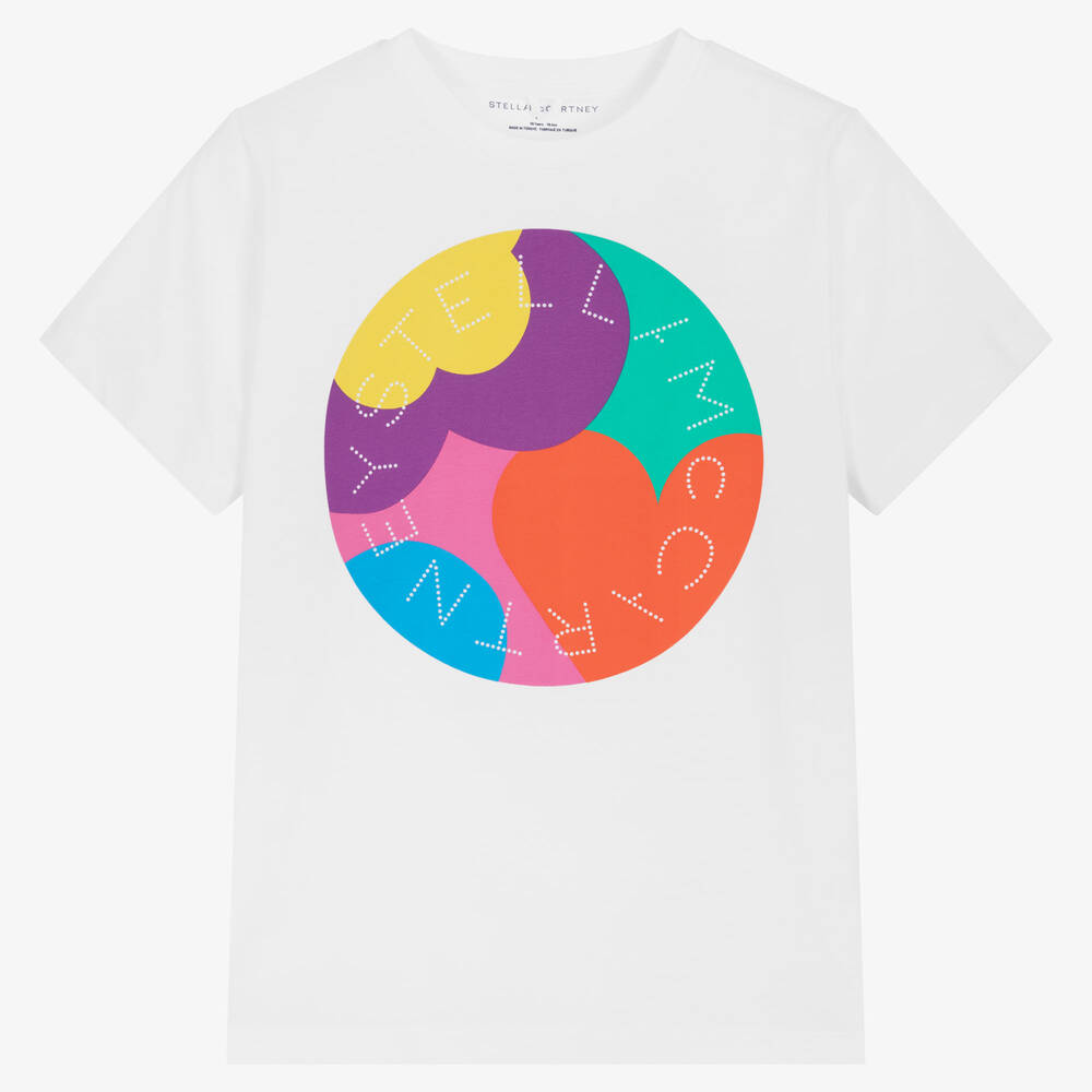 Stella McCartney Kids-Teen Girls White Cotton Logo T-Shirt | Childrensalon Outlet