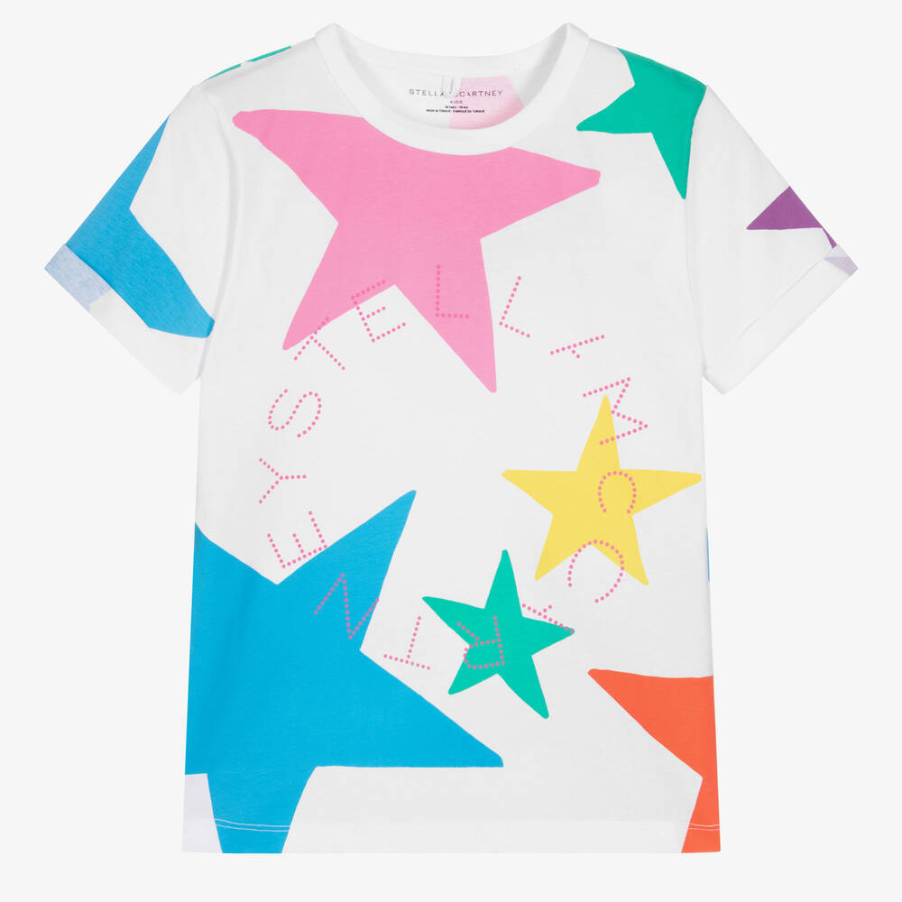Stella McCartney Kids - Teen Girls White Cotton Logo T-Shirt | Childrensalon