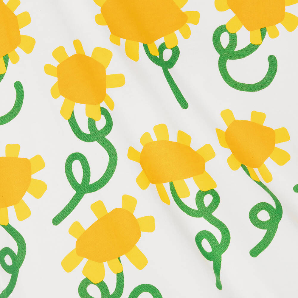 Stella McCartney Kids-Teen Girls White Cotton Sunflower Dress | Childrensalon Outlet