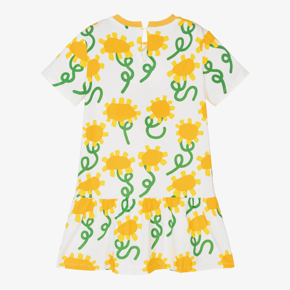Stella McCartney Kids-Teen Girls White Cotton Sunflower Dress | Childrensalon Outlet