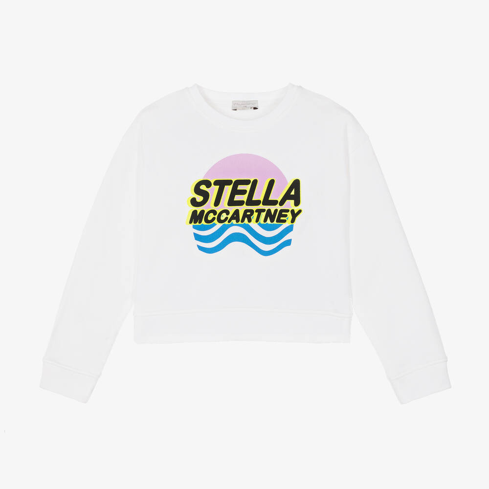 Stella McCartney Kids-Teen Girls White Cotton Sweatshirt | Childrensalon Outlet