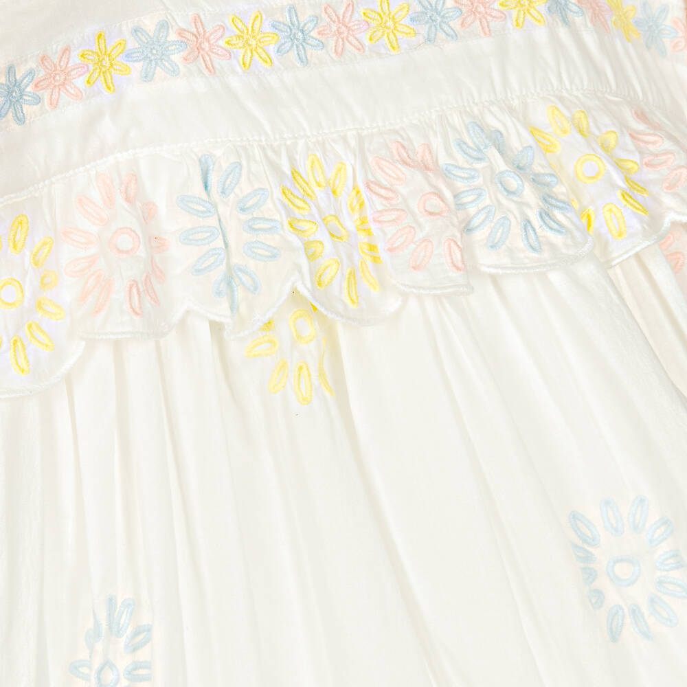 Stella McCartney Kids-Teen Girls White Embroidered Cotton Dress | Childrensalon Outlet