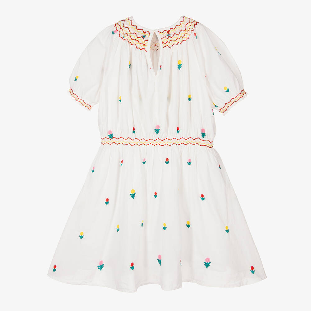 Stella McCartney Kids-Teen Girls White Floral Embroidered Dress  | Childrensalon Outlet