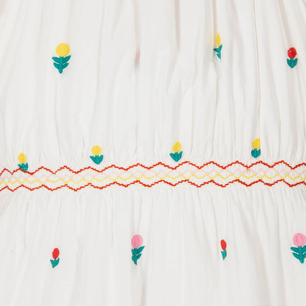 Stella McCartney Kids-Teen Girls White Floral Embroidered Dress  | Childrensalon Outlet
