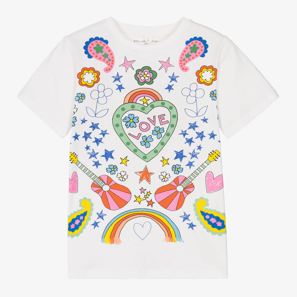 Stella McCartney Kids - Teen Girls White Graphic T-Shirt | Childrensalon