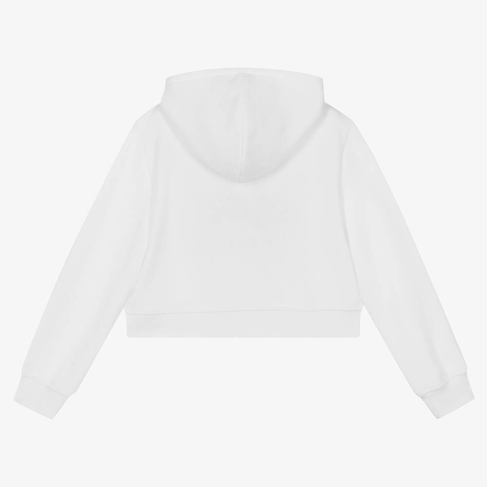 Stella McCartney Kids-Teen Girls White Organic Cotton Hoodie | Childrensalon Outlet