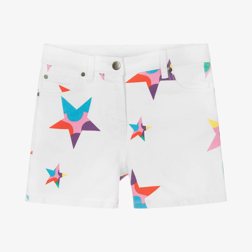 Stella McCartney Kids - Short denim blanc étoiles ado fille | Childrensalon