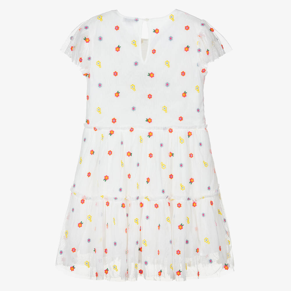 Stella McCartney Kids-Teen Girls White Tulle Flower Dress | Childrensalon Outlet
