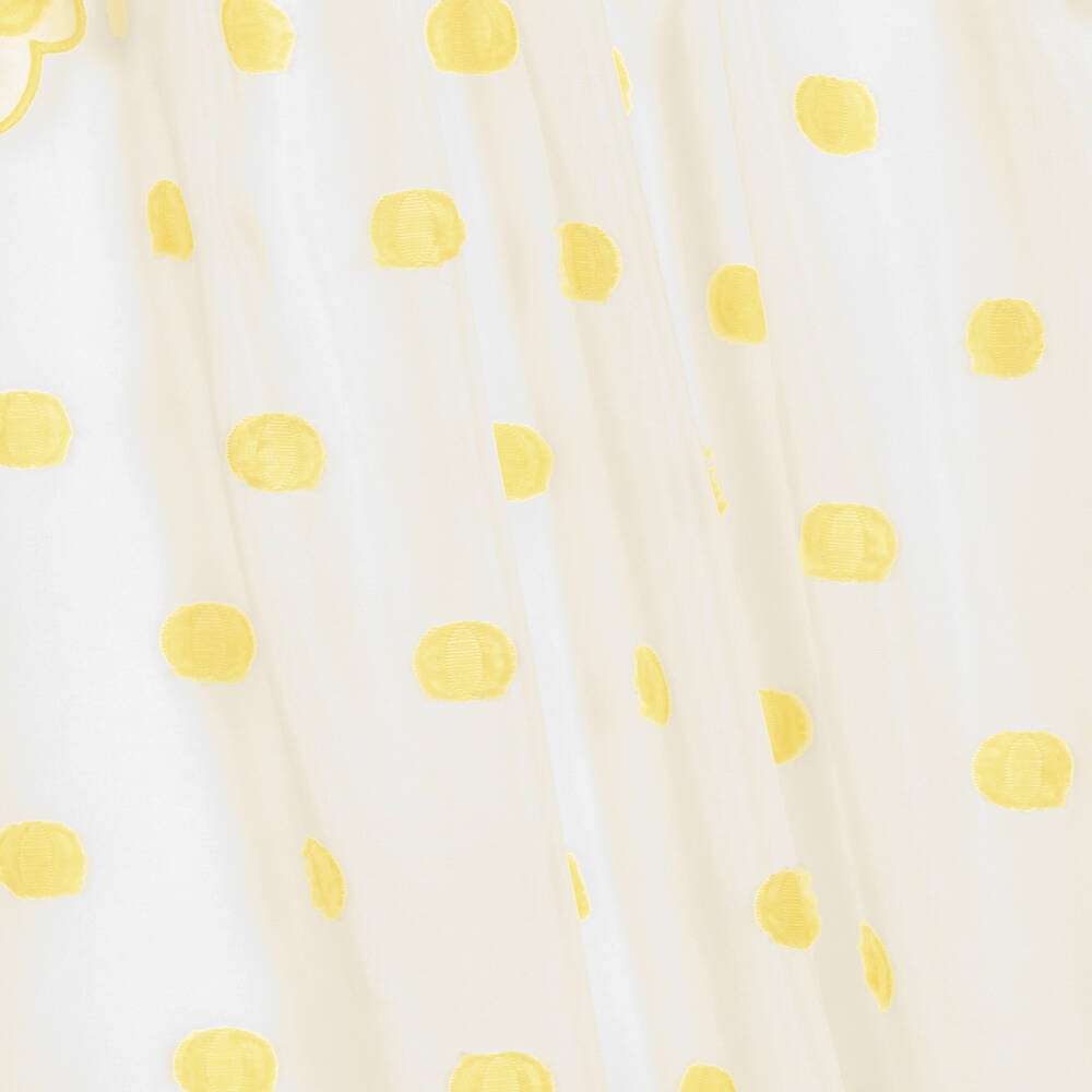 White dress with yellow polka dots cheap
