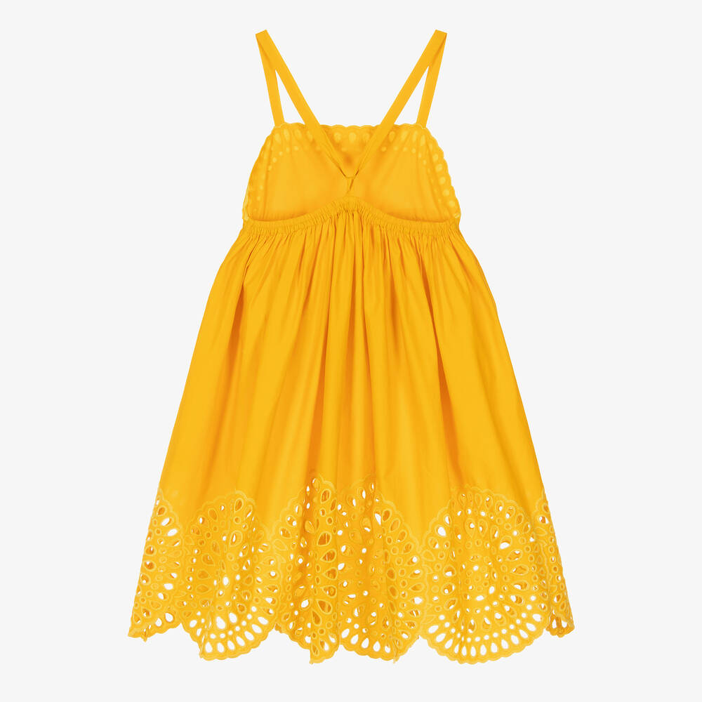 Stella McCartney Kids-Teen Girls Yellow Broderie Anglaise Dress | Childrensalon Outlet
