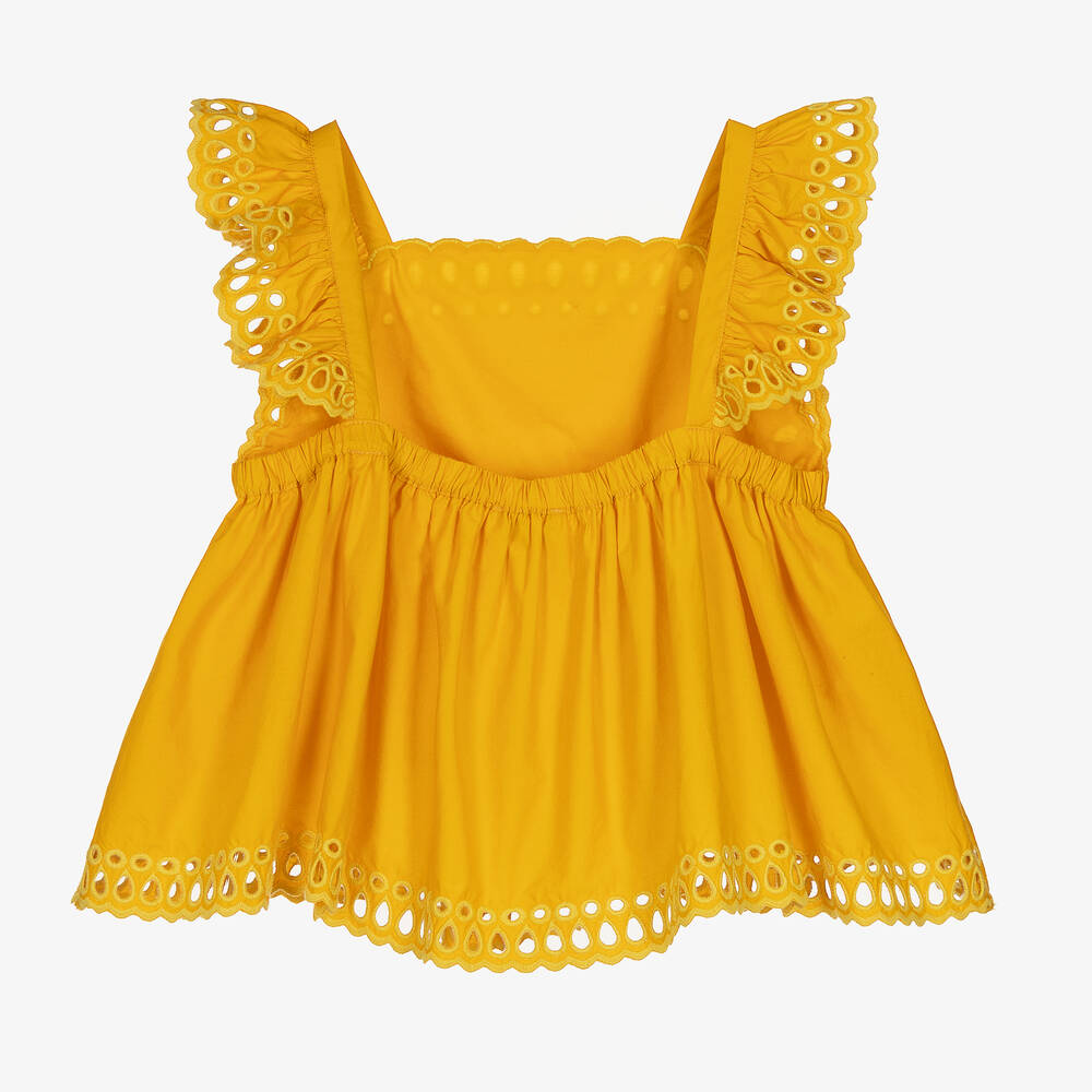 Stella McCartney Kids - Teen Girls Yellow Cotton Blouse