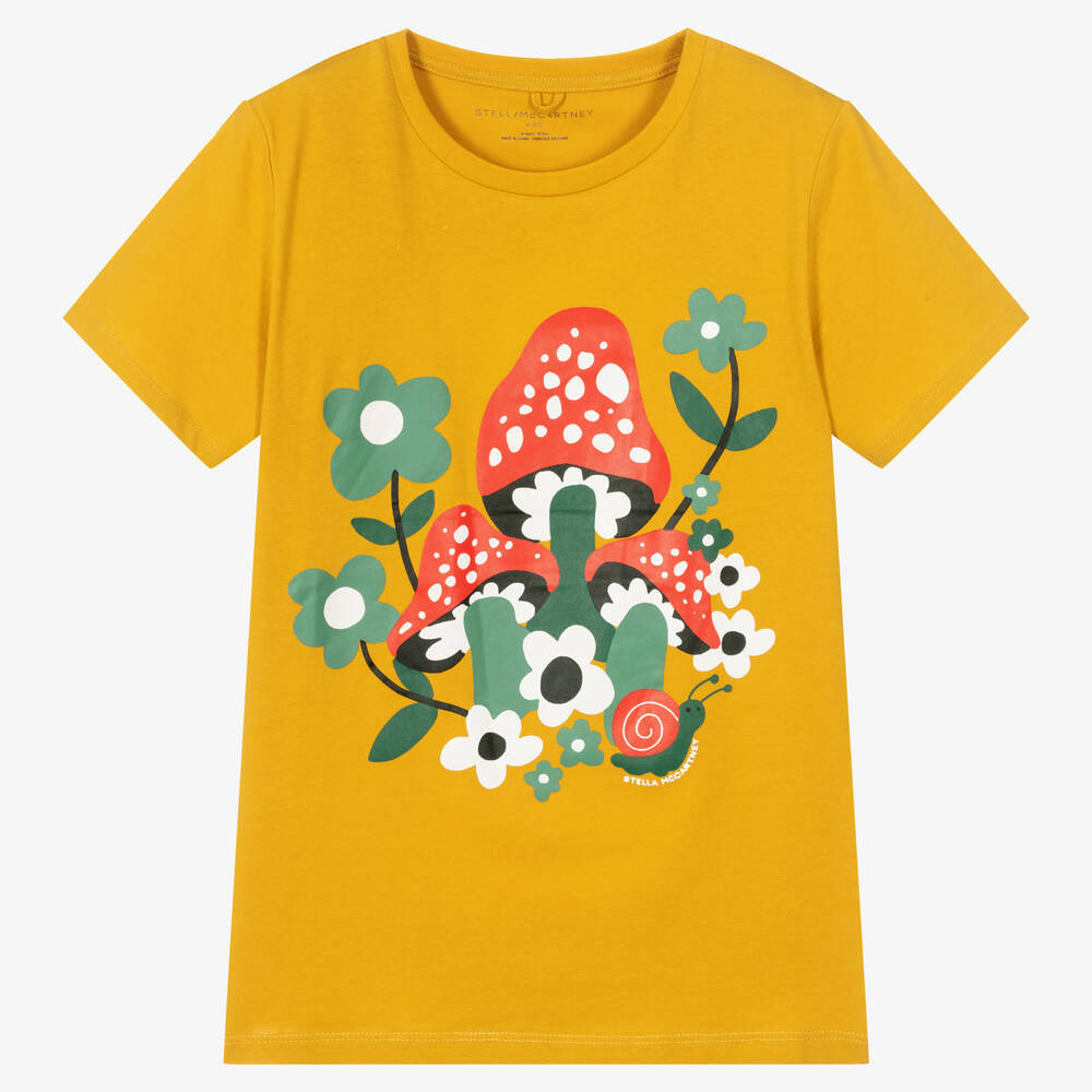 Stella McCartney Kids - Желтая хлопковая футболка | Childrensalon