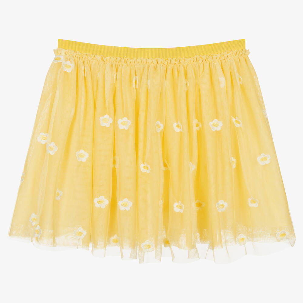 Stella McCartney Kids - Teen Girls Yellow Daisy Tulle Skirt | Childrensalon
