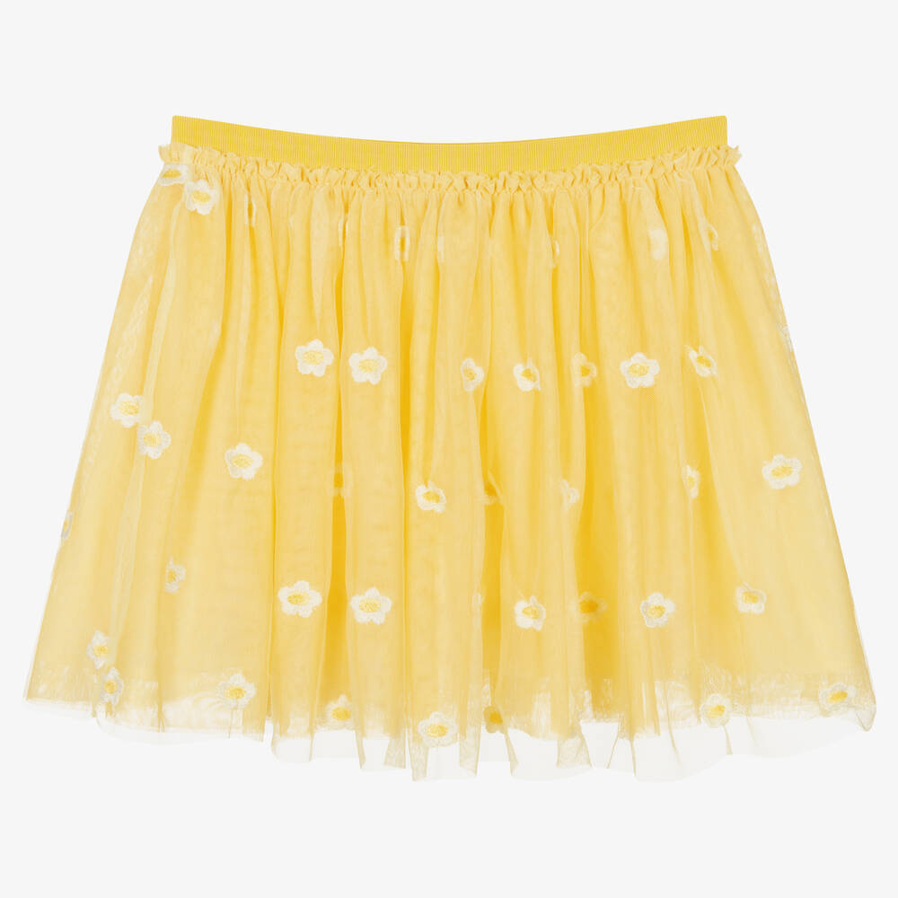 Stella McCartney Kids - Jupe jaune en tulle à marguerites | Childrensalon