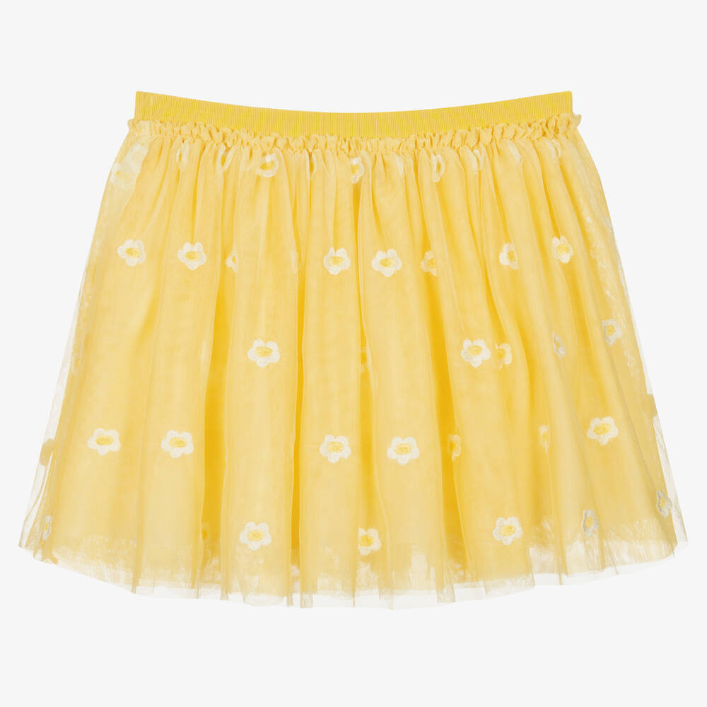 Stella McCartney Kids-Teen Girls Yellow Daisy Tulle Skirt | Childrensalon Outlet