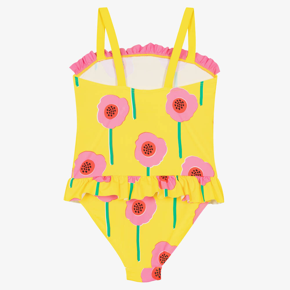 Stella McCartney Kids-Желтый купальник с цветами (UPF50+) | Childrensalon Outlet