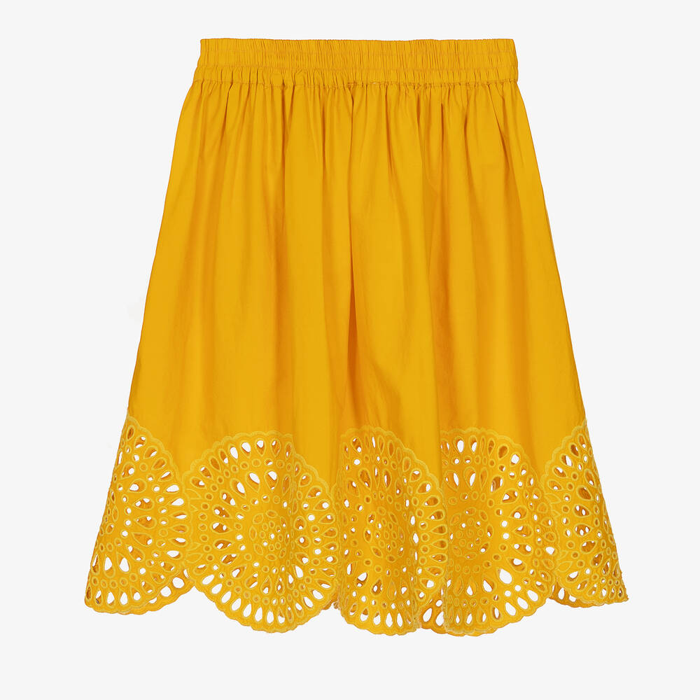 Cotton yellow skirt best sale