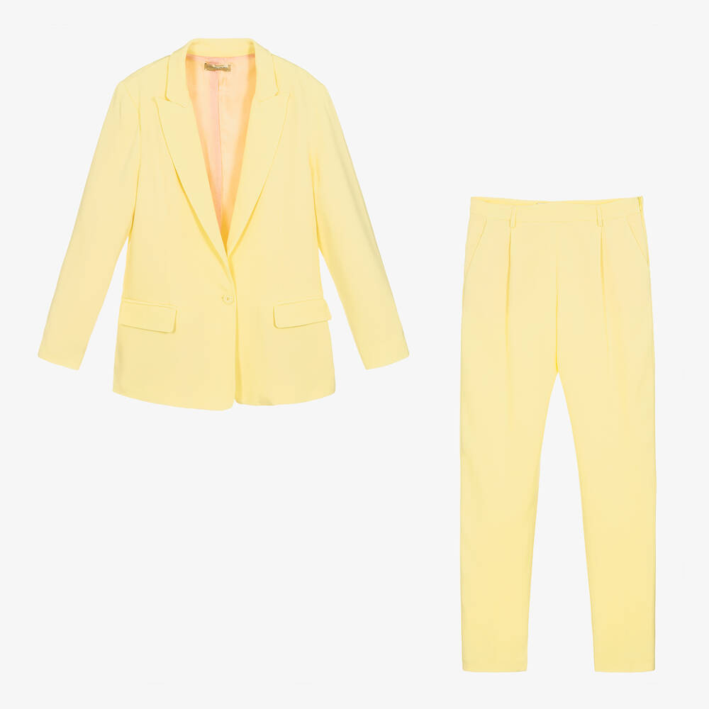 Stella McCartney Kids - Teen Girls Yellow Viscose Tailored Suit | Childrensalon