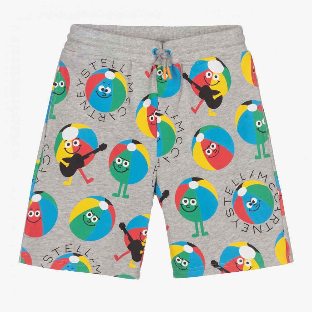 Stella McCartney Kids - Серые шорты с пляжными мячами для подростков | Childrensalon