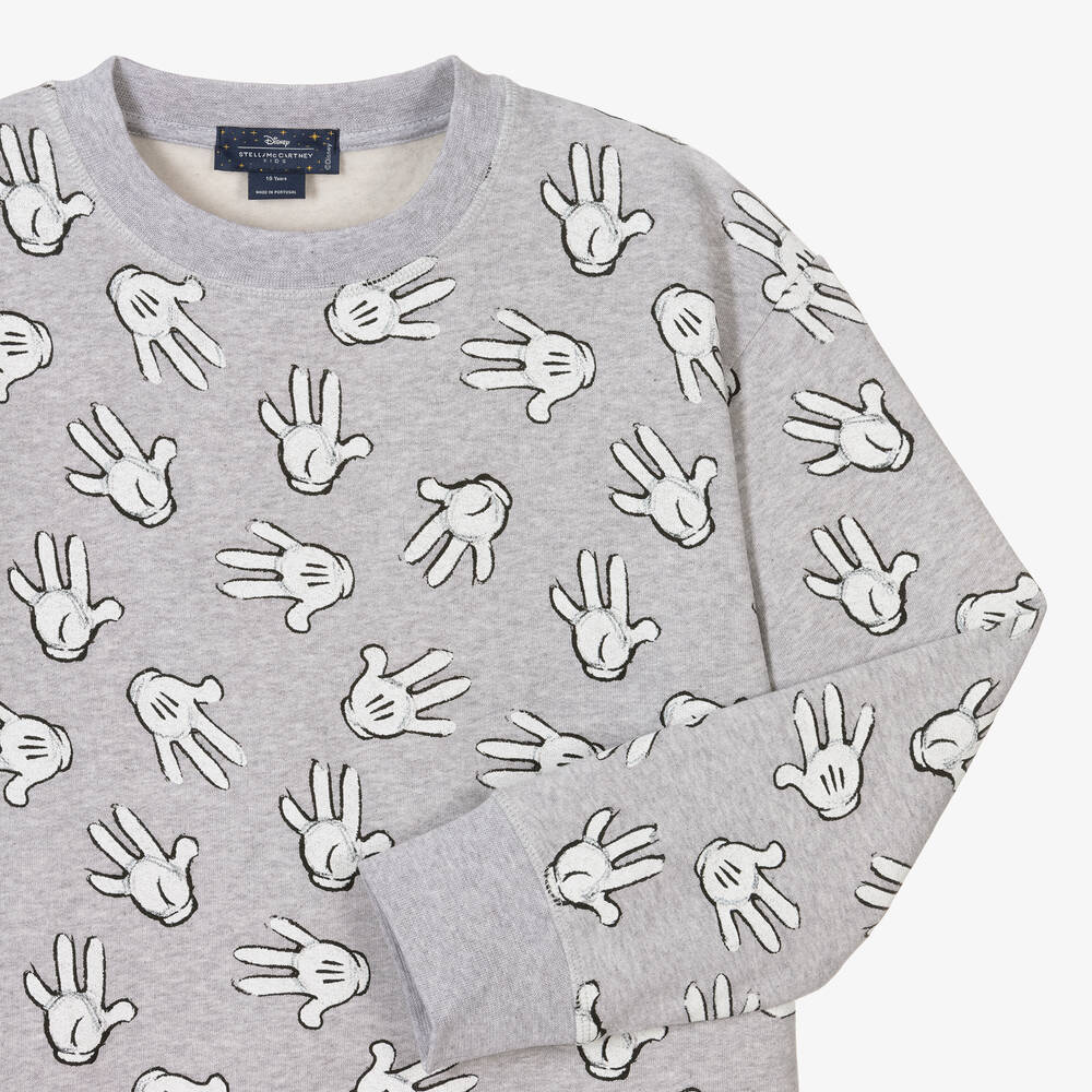 Stella McCartney Kids-سويتشيرت تينز ولادي قطن عضوي لون رمادي | Childrensalon Outlet