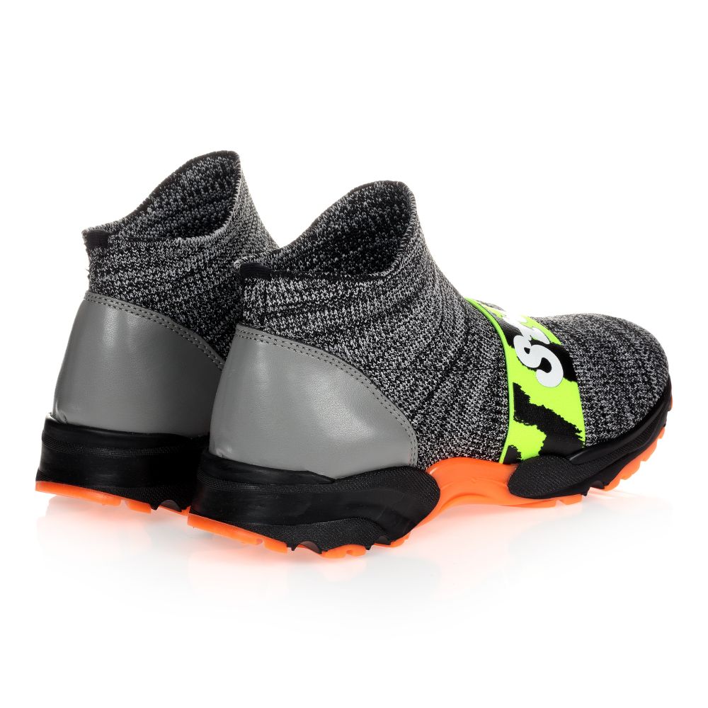 Stella McCartney Kids-Teen Grey Logo Sock Trainers | Childrensalon Outlet
