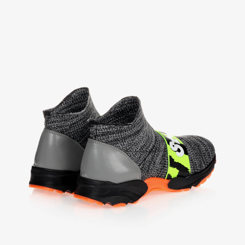 Stella McCartney Kids-Teen Grey Logo Sock Trainers | Childrensalon Outlet