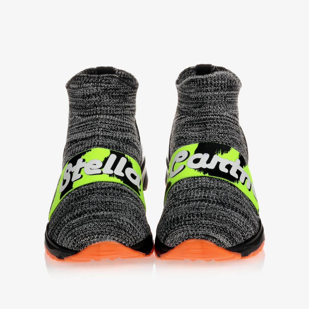 Stella McCartney Kids-Teen Grey Logo Sock Trainers | Childrensalon Outlet