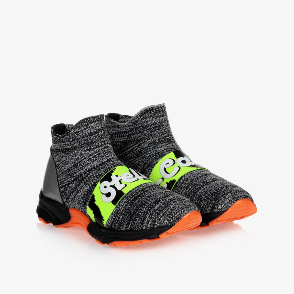 Stella McCartney Kids-Серые кроссовки-носки для подростков | Childrensalon Outlet