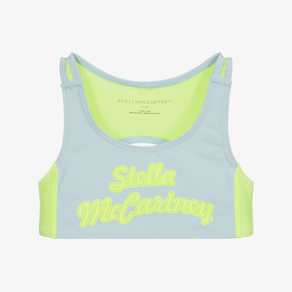 Stella McCartney Kids-Teen Grey & Yellow Sports Bra | Childrensalon Outlet