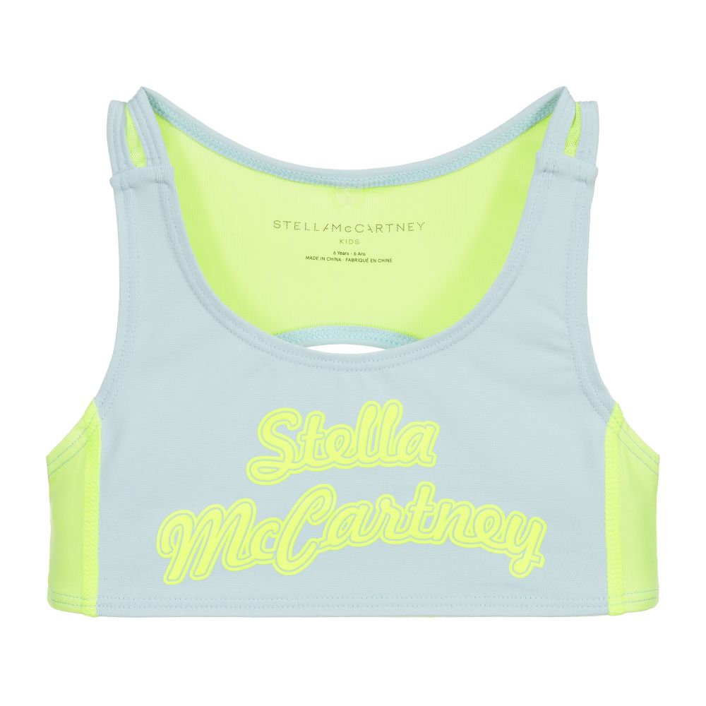 Stella McCartney Kids - Teen Grey & Yellow Sports Bra | Childrensalon