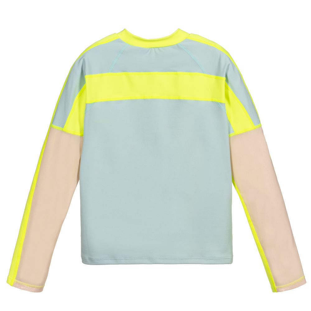 Stella McCartney Kids-Серо-желтый спортивный топ для подростков | Childrensalon Outlet
