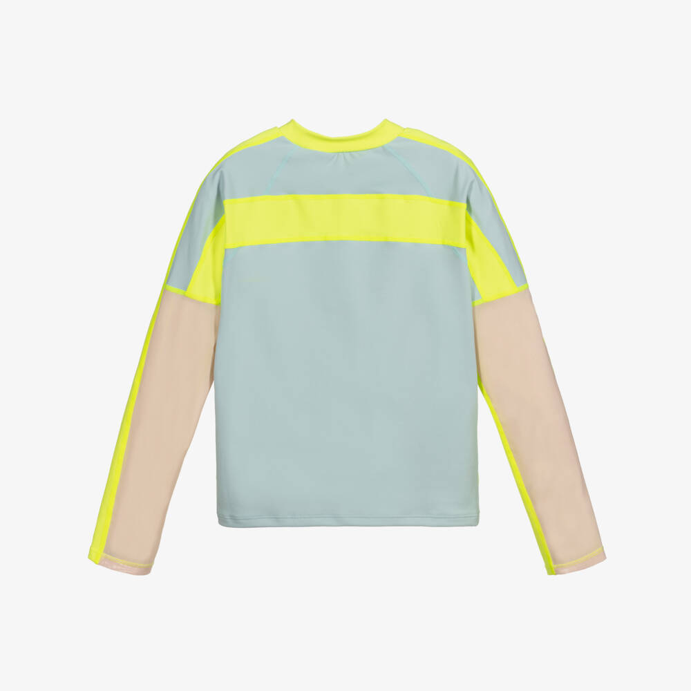 Stella McCartney Kids-توب رياضة لون أصفر ورمادي | Childrensalon Outlet