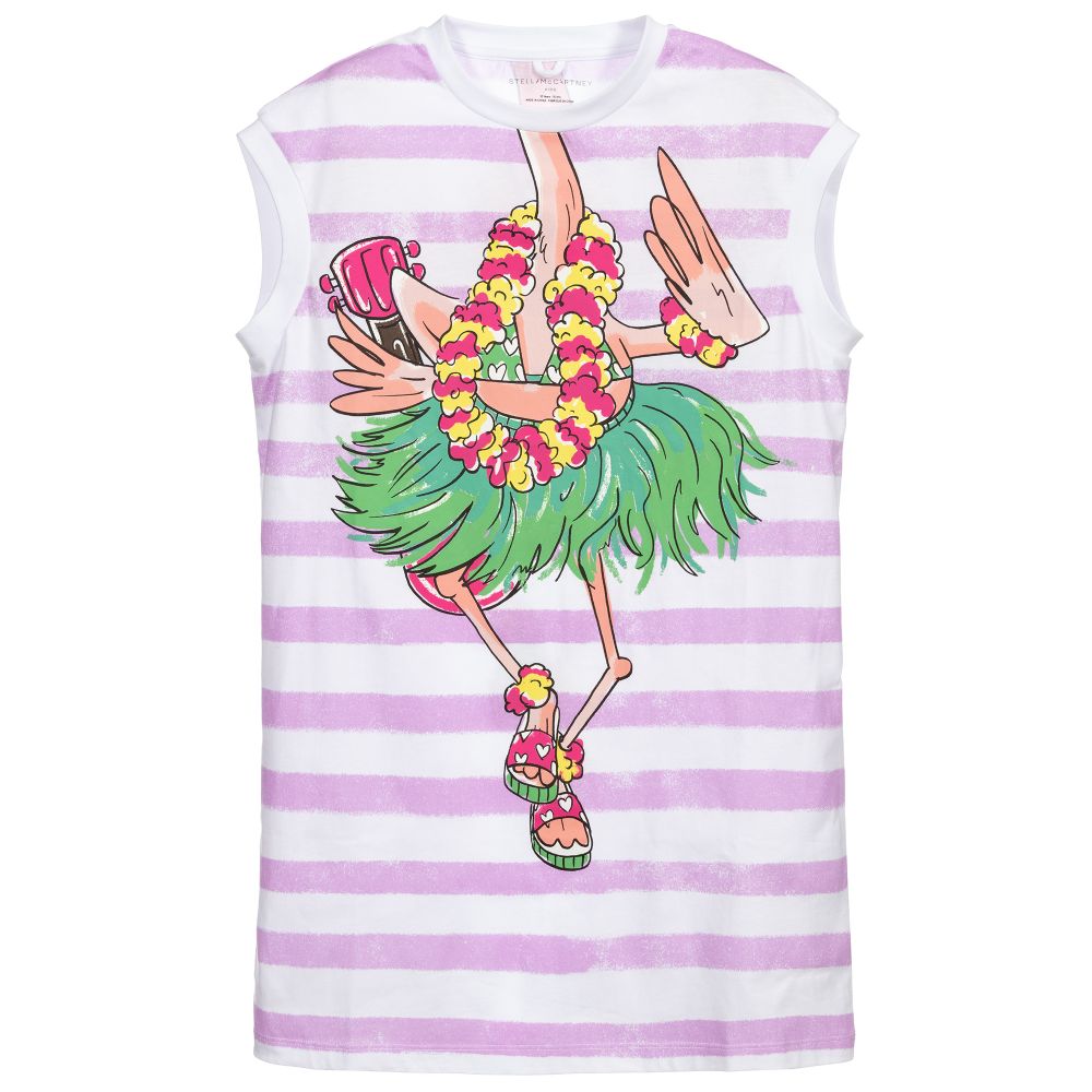 Stella McCartney Kids - Платье с фламинго в гавайском стиле для подростков | Childrensalon