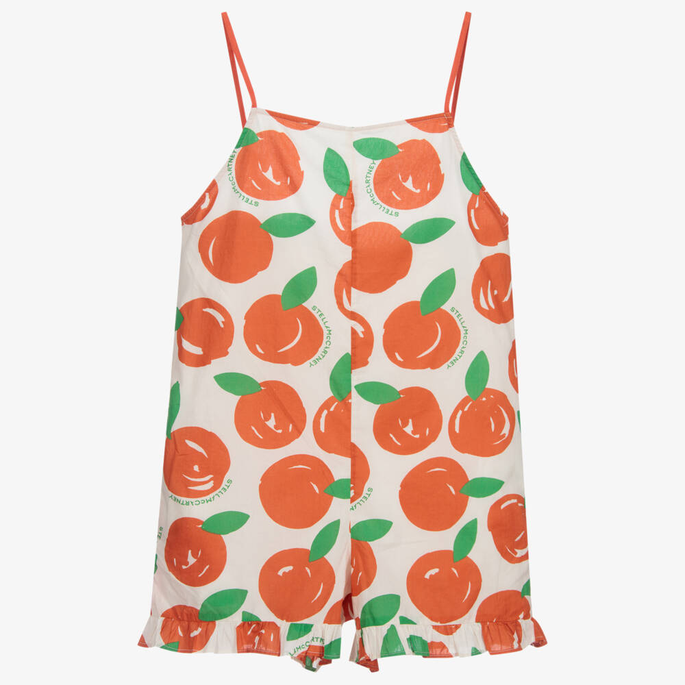 Stella McCartney Kids-Teen Ivory & Orange Playsuit | Childrensalon Outlet