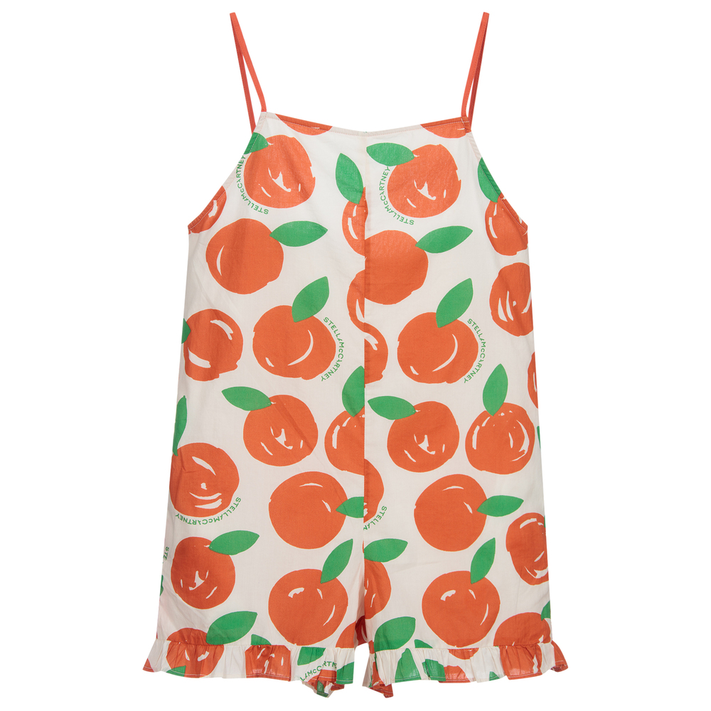 Stella McCartney Kids-Комбинезон цвета слоновой кости и оранжевого цвета для подростков | Childrensalon Outlet