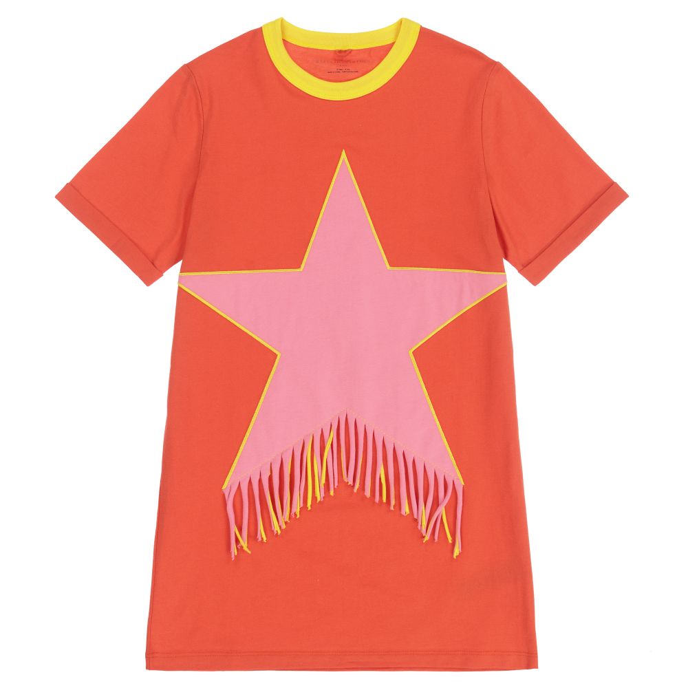 Stella McCartney Kids - Orangefarbenes Teen T-Shirt-Kleid | Childrensalon