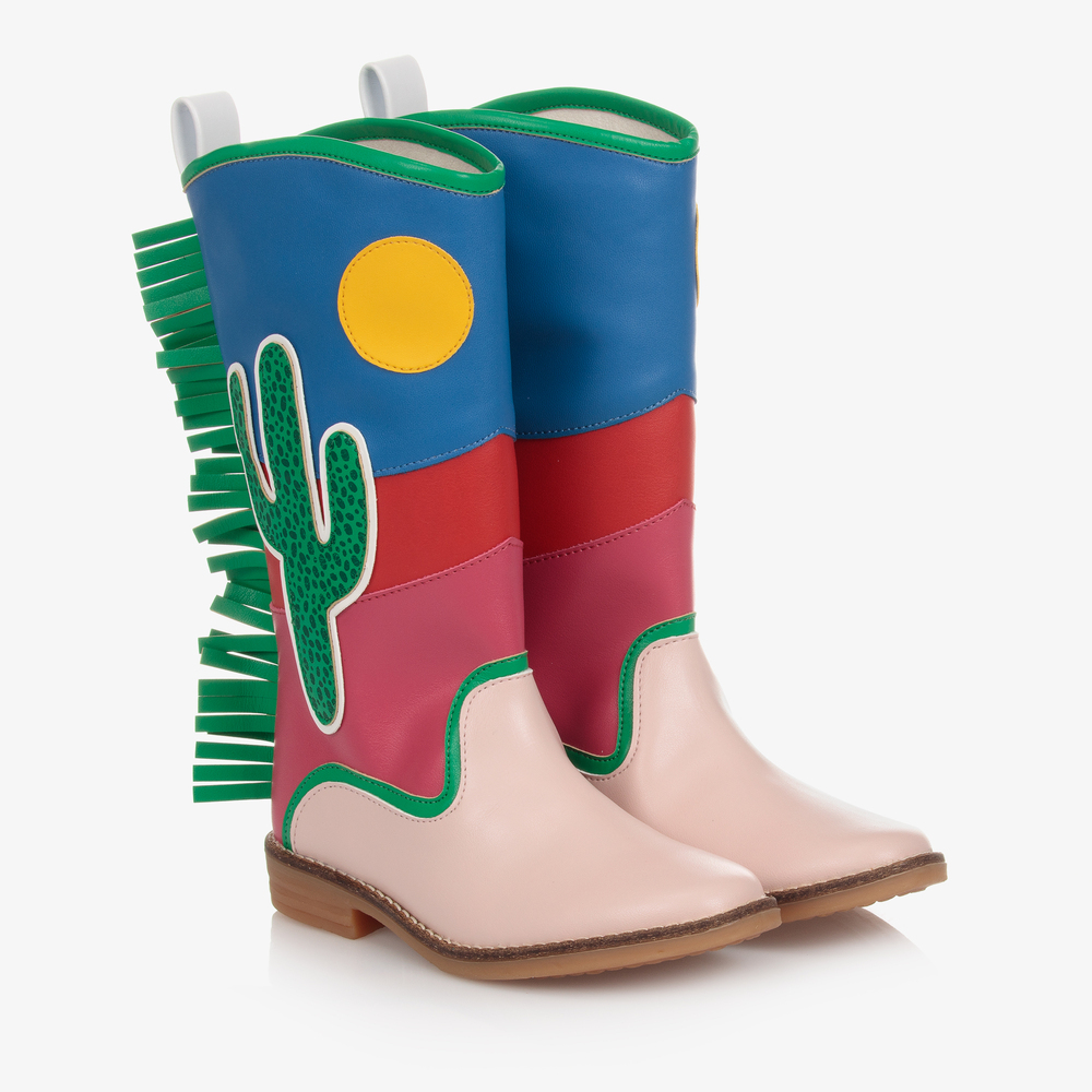 Stella McCartney Kids - Teen Pink & Blue Cowboy Boots | Childrensalon