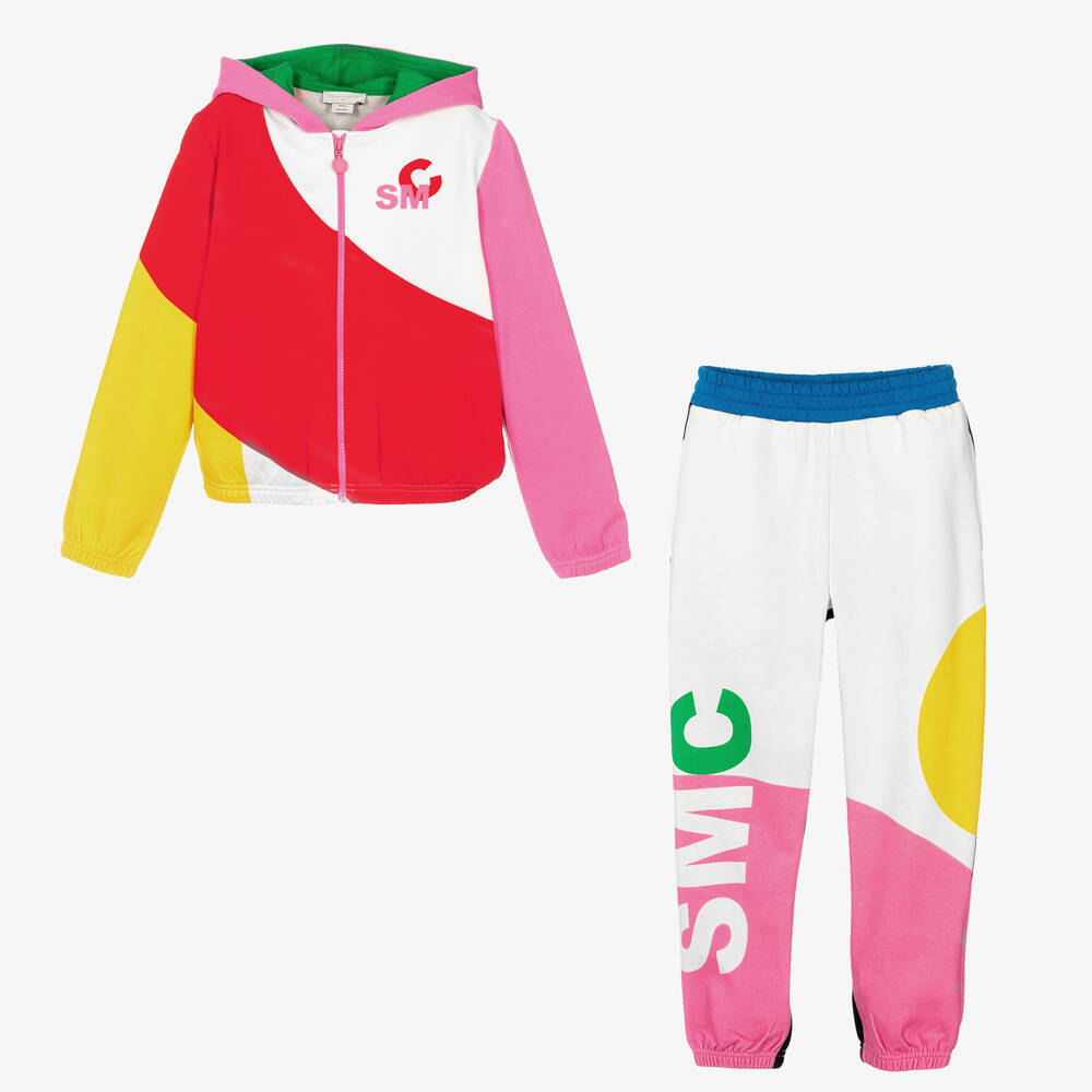 Stella McCartney Kids-Teen Pink Colourblock Logo Tracksuit | Childrensalon Outlet