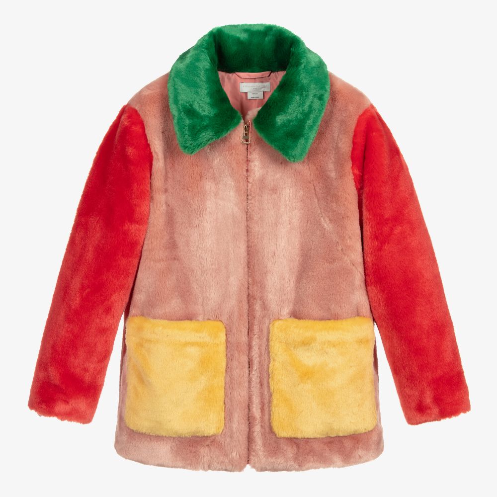 Stella McCartney Kids - Розовое пальто из искусственного меха для подростков | Childrensalon