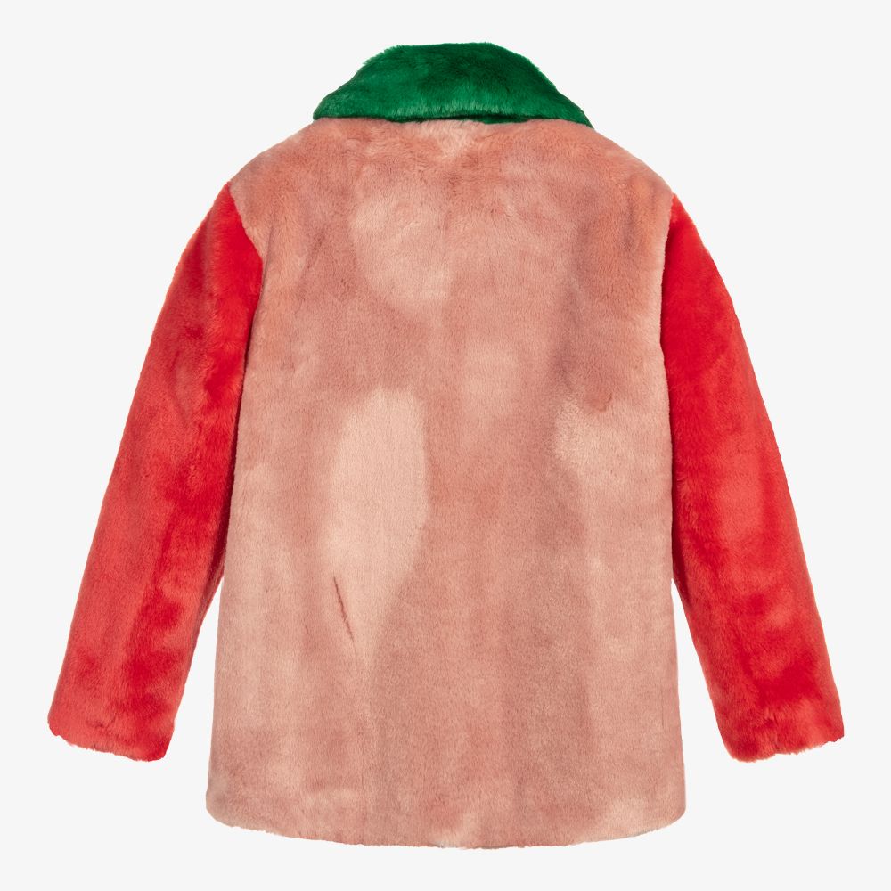 Stella McCartney Kids-Teen Pink Faux Fur Coat | Childrensalon Outlet