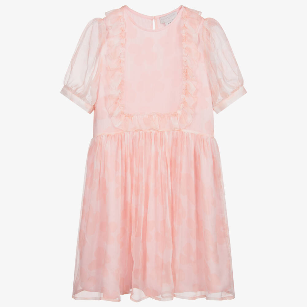 Stella McCartney Kids-Teen Pink Floral Silk Dress | Childrensalon Outlet