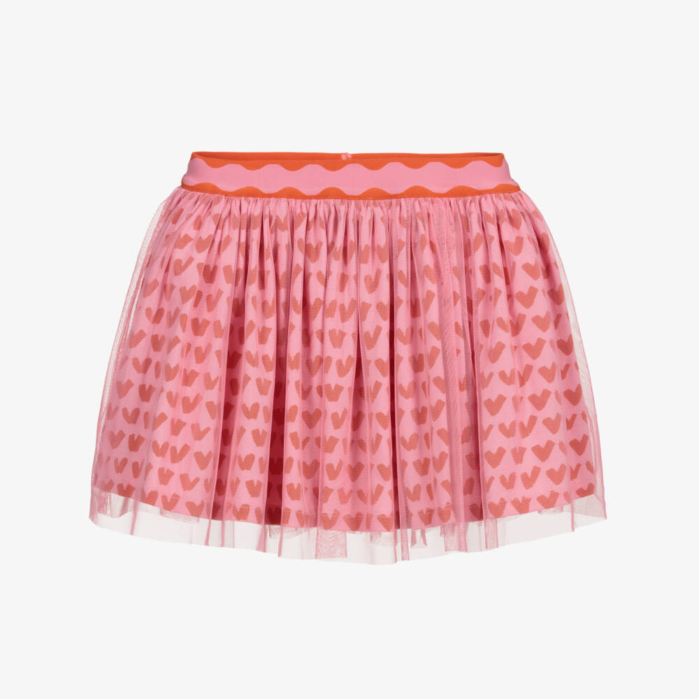 Stella McCartney Kids-Teen Pink Hearts Tulle Skirt | Childrensalon Outlet