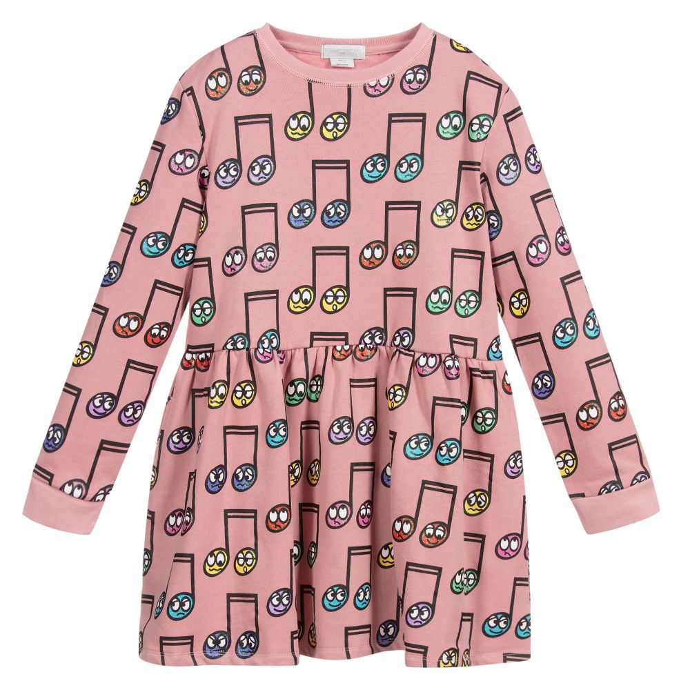 Stella McCartney Kids - Pinkfarbenes Kleid mit Musiknoten | Childrensalon