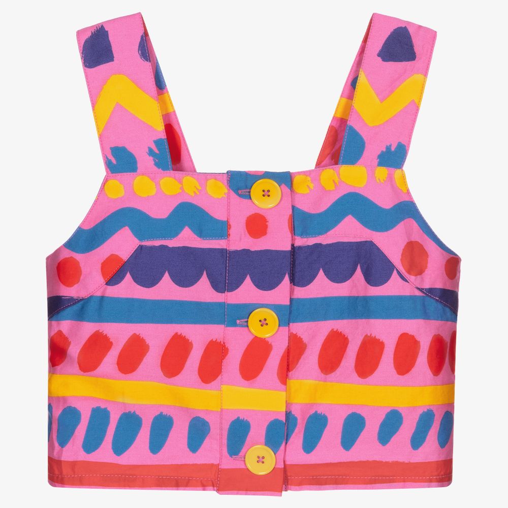 Stella McCartney Kids-توب قصير تينز بناتي قطن عضوي لون زهري | Childrensalon Outlet
